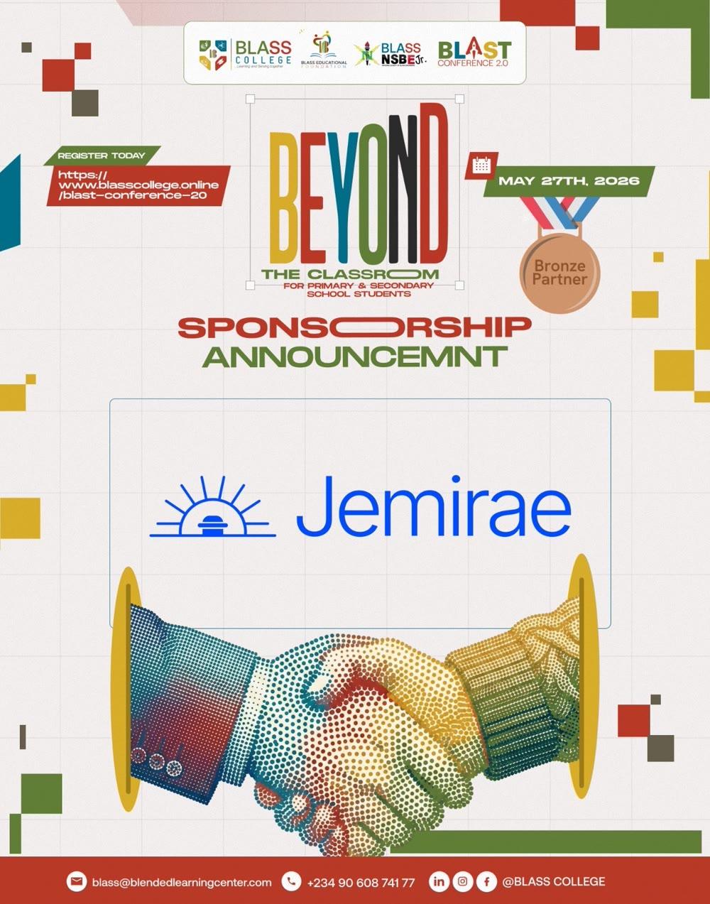 Sponsorship announcement from the organisers