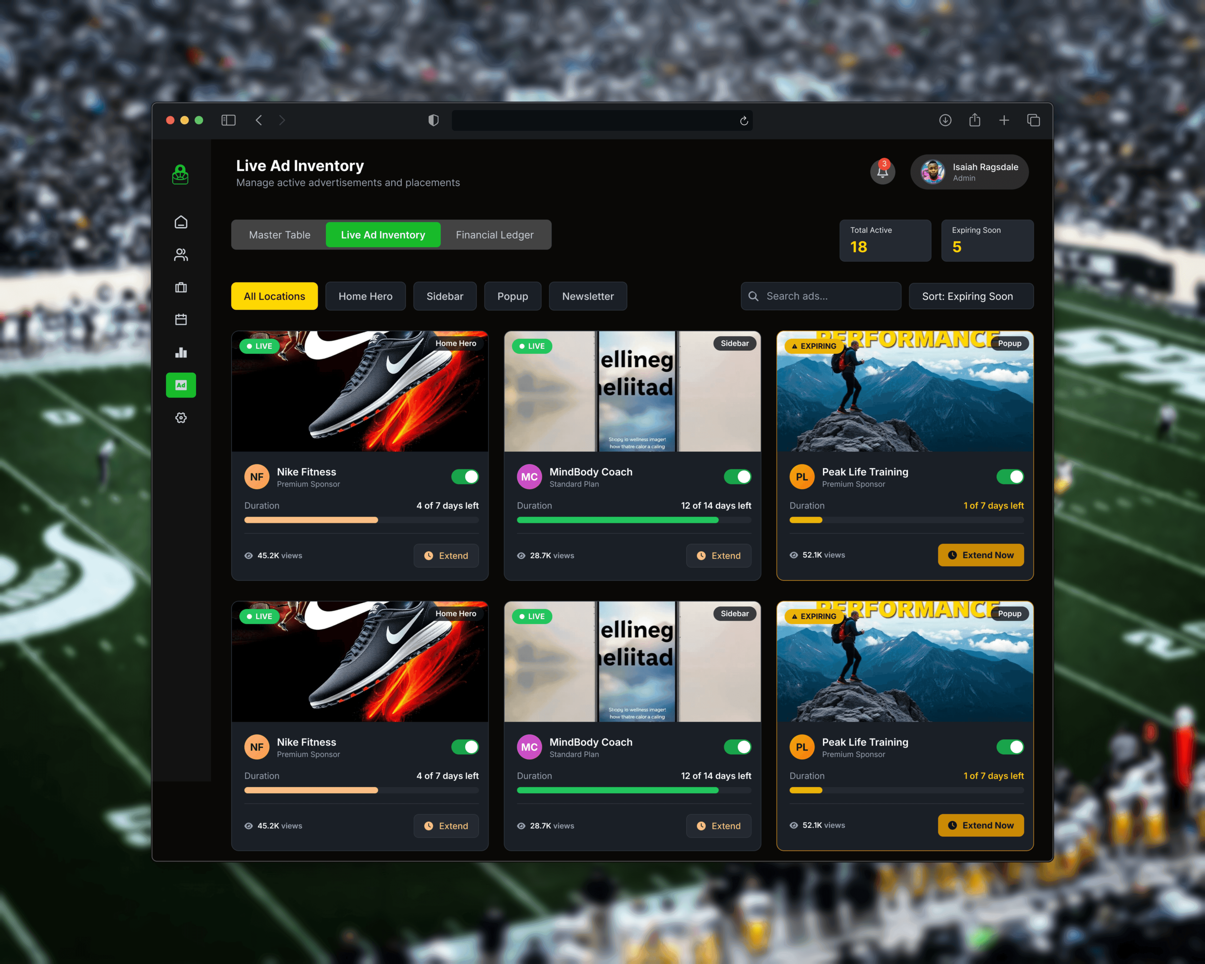 LockedInHQ Ads Platform showcase